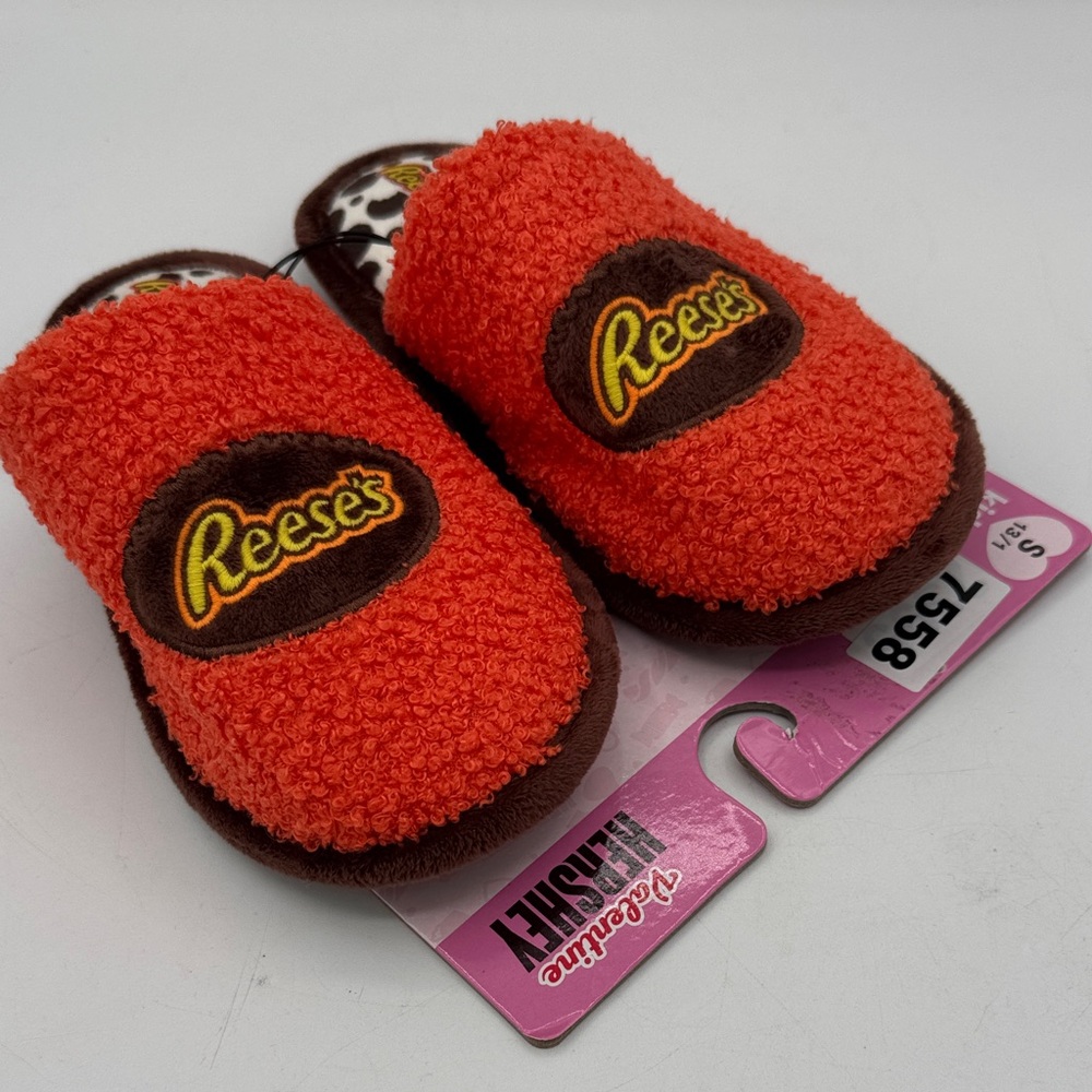 Kid’s Reese's Orange and Brown Slippers Size 13/1 NEW